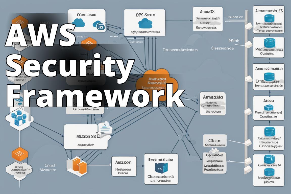 An illustration showing a network architecture diagram with various AWS services interconnected secu