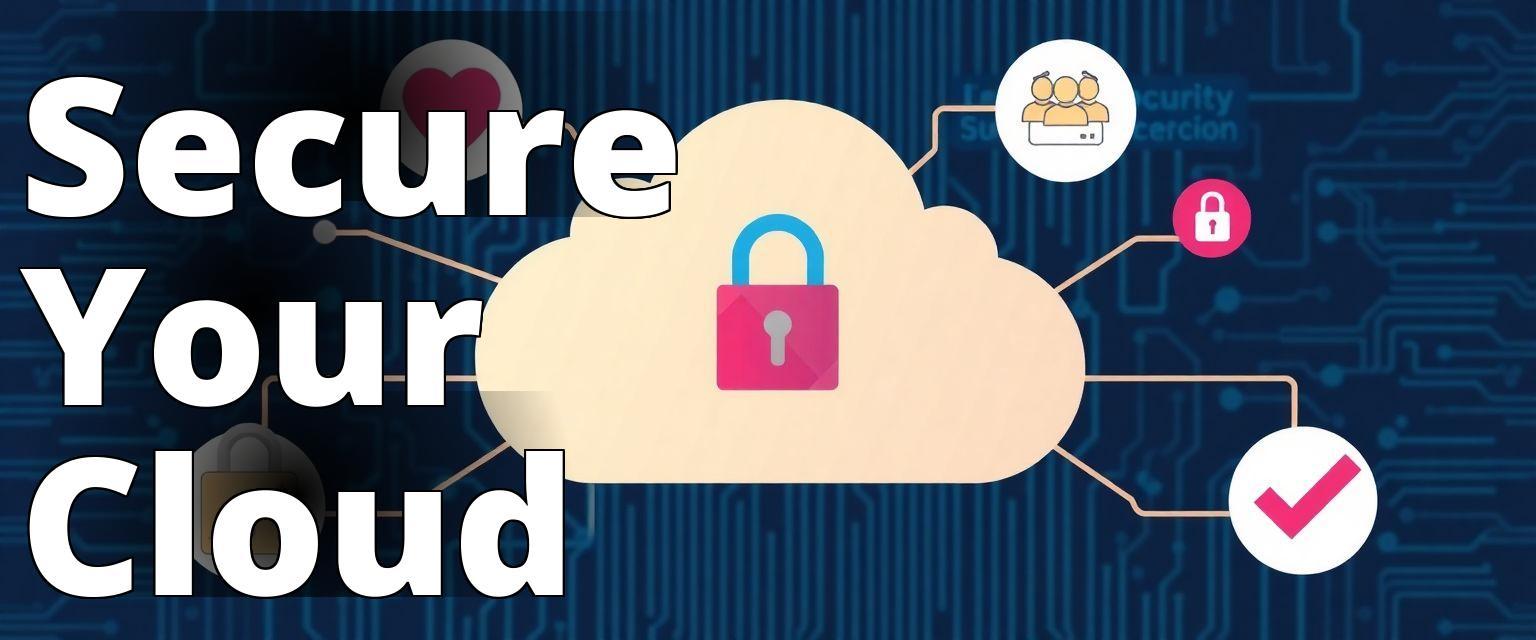 A visually engaging graphic that features a cloud with various security icons surrounding it